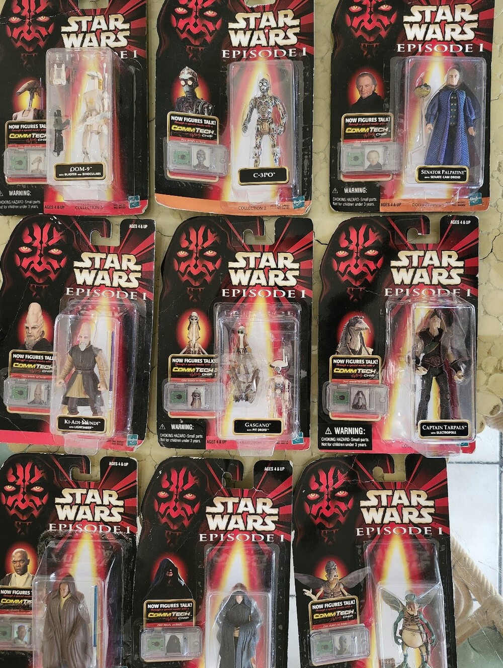 1998 Star Wars Episode I Action Figure Lot - Assorted Characters - 9 Total